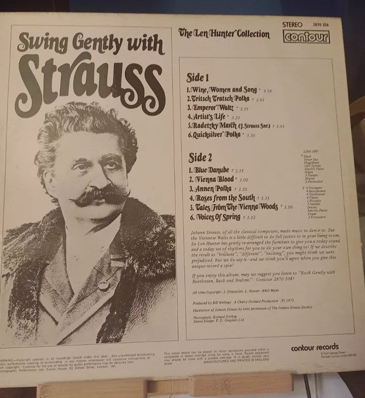 The Len Hunter Collection - Swing Gently With Strauss (Vinyl LP, 1973, Contour 2870 356)