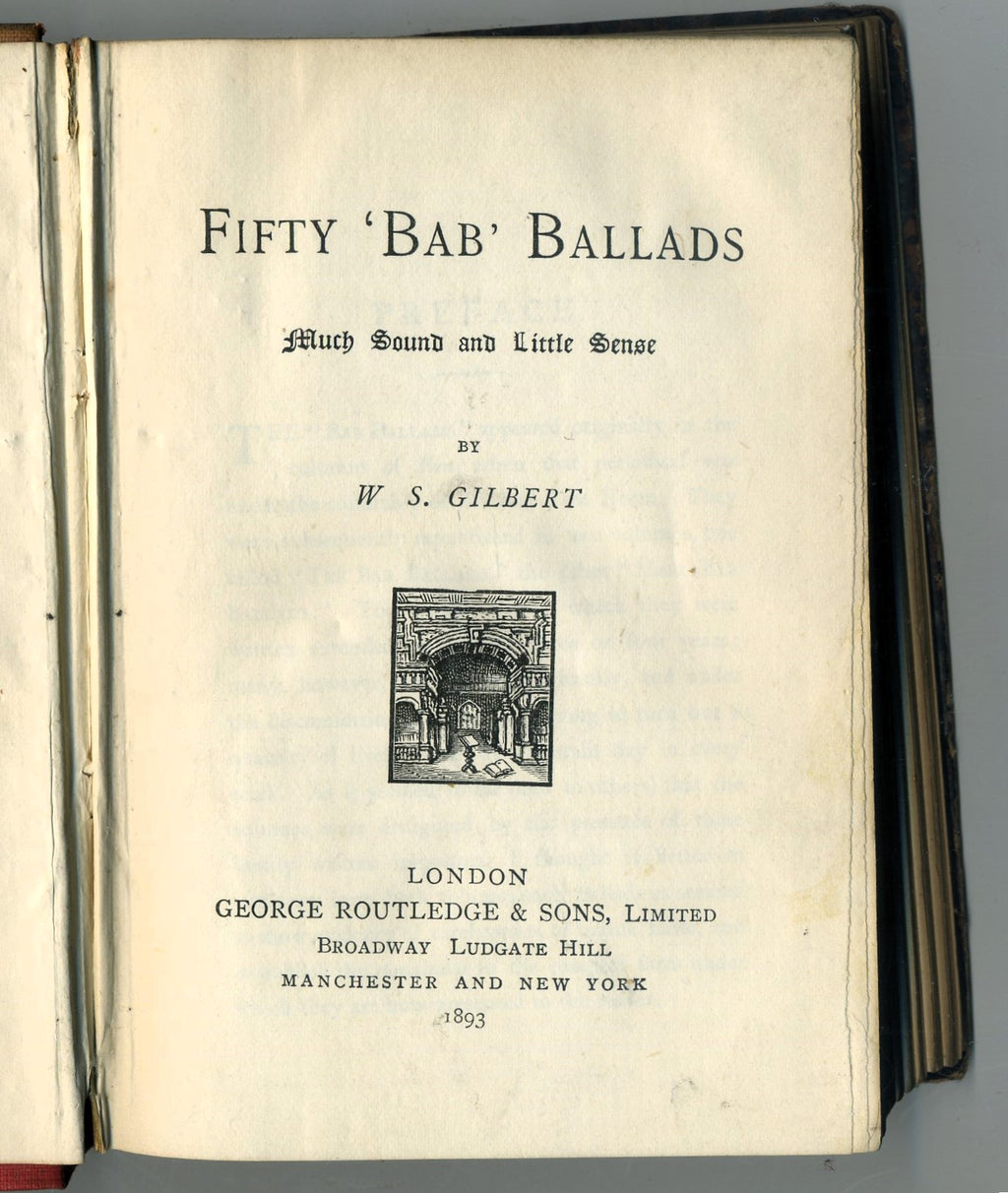 Fifty Bab Ballads WS Gilbert Vintage Hardback Book circa 1893