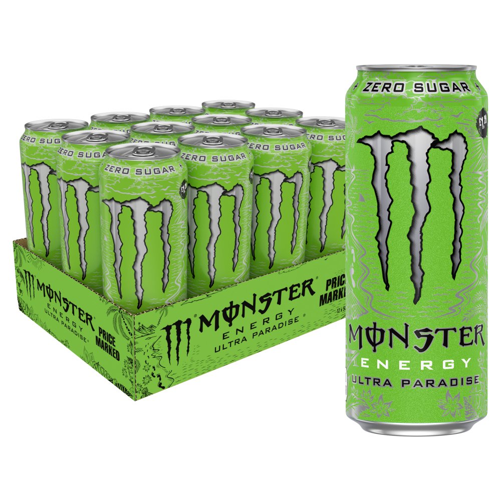 ⚠️ 🚚 Monster Energy Drink Ultra Paradise Zero Sugar 12x500ml PM £1.55 (Light Green) | Local Delivery Only ⚠️