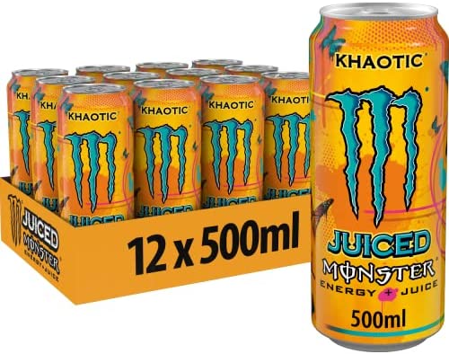 ⚠️ 🚚 Monster Energy Drink Khaotic 500mlx12 [PM £1.65 ] (Orange & Yellow) | Local Delivery Only ⚠️